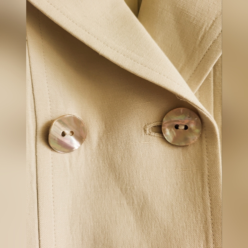 Evan Picone Cream Short-Sleeve Double-Breasted Blazer - Picture 7 of 14